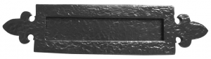 Fleur De Lys Black Antique Letterplate